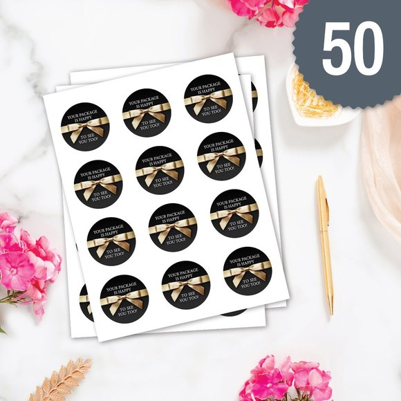 Poshmark Gold Bow TY Card & Sticker Combo (50) - Picture 3 of 4